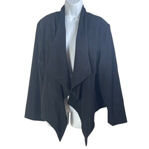 Courtenay Black Draped Waterfall Blazer
